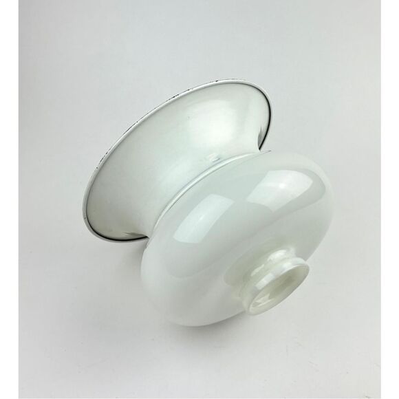 Antique CLM Type A Torchiere Milk Glass & Metal 2Pc Diffuser Lamp Shade - Picture 3 of 7